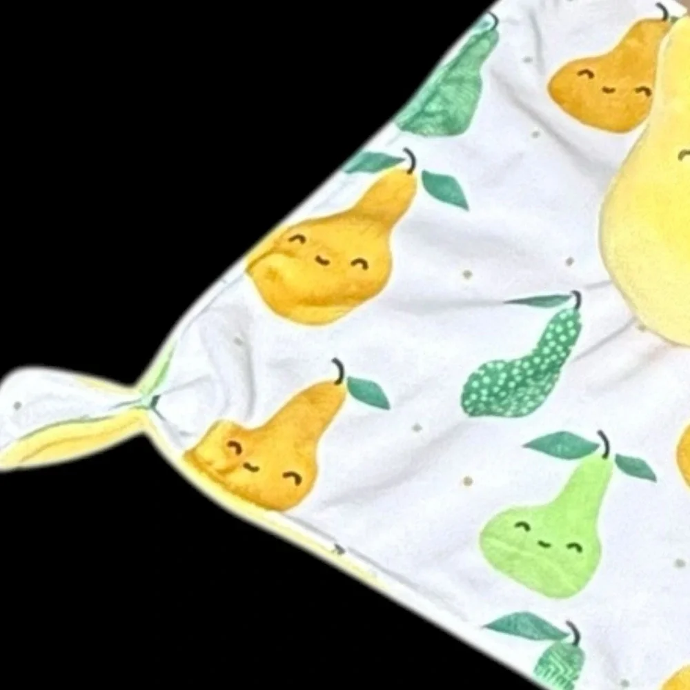 Mary Meyer Sweet Pear Fruit Soothie Lovey Security Blanket‎ 10 x 10 Yellow Lovie